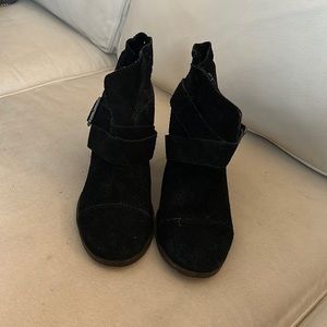 Betsey Johnson Black Suede Heeled Booties